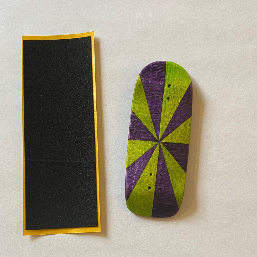 Purple and Green Fingerboard with Grip Tape